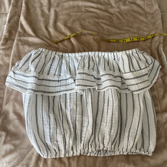 GUC Jens pirate booty white with grey stripes cha cha tube top - Picture 4 of 8